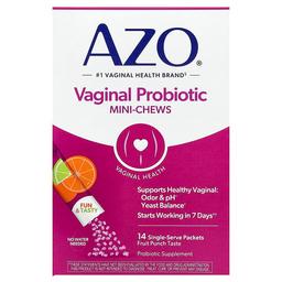 Azo Vaginal Probiotic Mini Chews Fruit Punch 14 Single Serve Packets 1 4 G 0 049 Oz Each