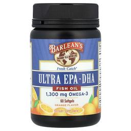 Barlean S Fresh Catch Ultra Epa Dha Fish Oil Orange 60 Softgels 650 Mg Per Softgel