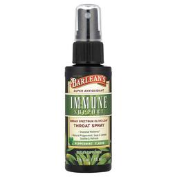 Barlean S Immune Support Broad Spectrum Olive Leaf Throat Spray Peppermint 1 5 Fl Oz 45 Ml