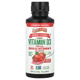 Barlean S Seriously Delicious Liquid Vitamin D3 Strawberry Milkshake 125 Mcg 5 000 Iu 5 6 Oz 159 G