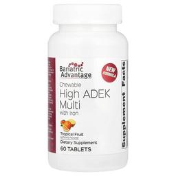 Bariatric Advantage Chewable High Adek Multi With Iron Tropical Fruit 60 Tablets