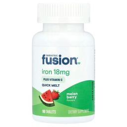 Bariatric Fusion Iron Plus Vitamin C Quick Melt Melon Berry 18 Mg 90 Tablets