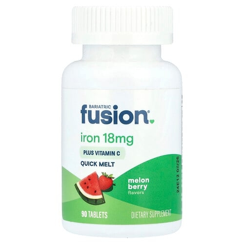 Bariatric Fusion Iron Plus Vitamin C Quick Melt Melon Berry 18 Mg 90 Tablets product image