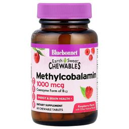 Bluebonnet Nutrition Earthsweet Chewables Methylcobalamin Raspberry 1 000 Mcg 60 Chewable Tablets