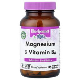 Bluebonnet Nutrition Magnesium Vitamin B6 90 Vegetable Capsules