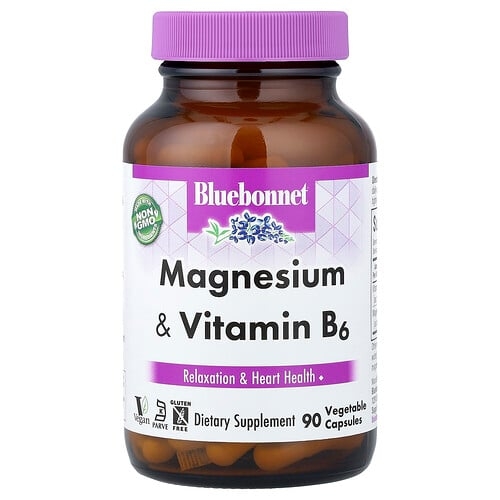Bluebonnet Nutrition Magnesium Vitamin B6 90 Vegetable Capsules product image