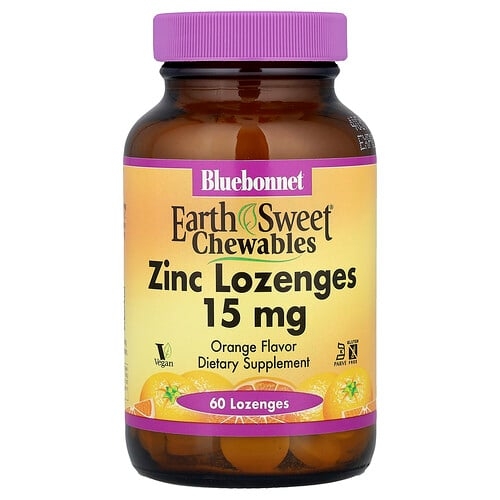 Bluebonnet Nutrition Earthsweet Chewables Zinc Lozenges Orange 60 Lozenges product image