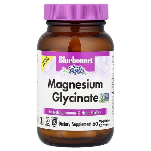 Bluebonnet Nutrition Magnesium Glycinate 60 Vegetable Capsules 100 Mg Per Capsule product image