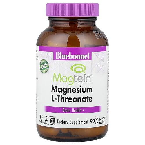 Bluebonnet Nutrition Magtein Magnesium L Threonate 90 Vegetable Capsules 48 Mg Per Capsule product image