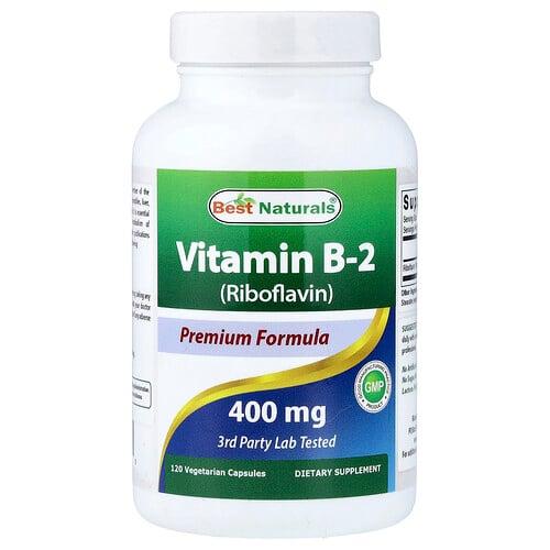 Best Naturals Vitamin B 2 Riboflavin 400 Mg 120 Vegetarian Capsules product image