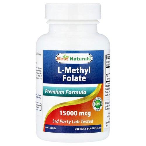 Best Naturals L Methyl Folate 60 Tablets 25 000 Mcg Per Tablet product image