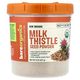Bareorganics Raw Organic Milk Thistle Seed Powder 8 Oz 227 G