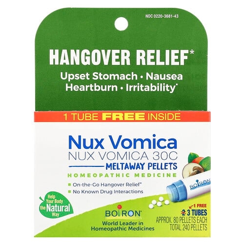Boiron Nux Vomica 30c 3 Tubes Approx 80 Pellets Each product image