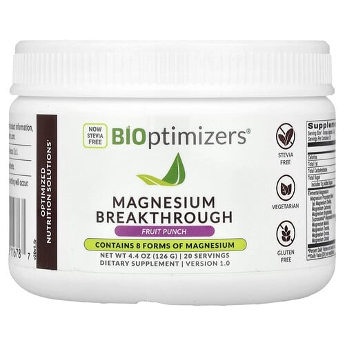 Bioptimizers Magnesium Breakthrough Fruit Punch 4 4 Oz 126 G product image