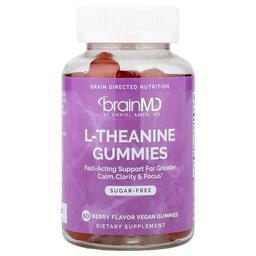 Brainmd L Theanine Gummies Berry 60 Vegan Gummies 100 Mg Per Gummy