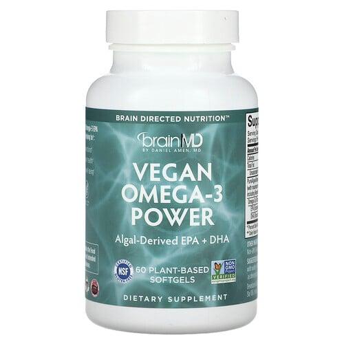 Brainmd Vegan Omega 3 Power 60 Plant Based Softgels product image