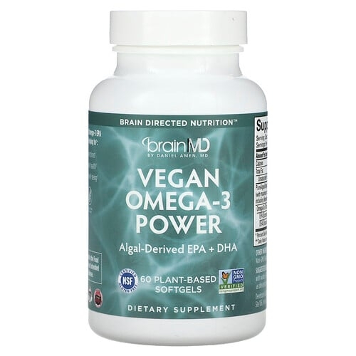 Brainmd Vegan Omega 3 Power 60 Plant Based Softgels product image
