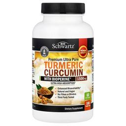 Bioschwartz Premium Ultra Pure Turmeric Curcumin With Bioperine 180 Veggie Caps