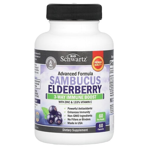 Bioschwartz Sambucus Elderberry With Zinc Vitamin C 60 Capsules product image