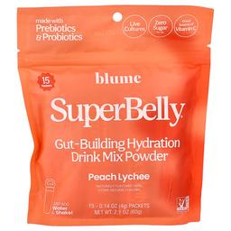 Blume Superbelly Peach Lychee 15 Packets 0 14 Oz 4 G Each