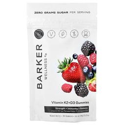 Barker Wellness Co Vitamin K2 D3 Gummies Mixed Berry 30 Gummies