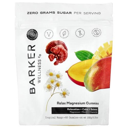 Barker Wellness Co Relax Magnesium Gummies Tropical Mango 60 Gummies product image