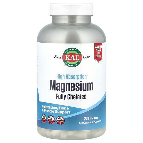 Kal High Absorption Magnesium Fully Chelated 270 Tablets product image