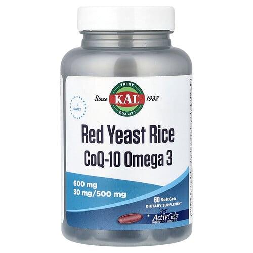 Kal Red Yeast Rice Coq 10 Omega 3 60 Softgels product image