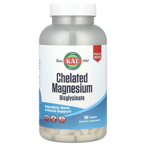 Kal Chelated Magnesium Bisglycinate 180 Tablets 105 Mg Per Tablet product image