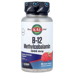 Kal B 12 Methylcobalamin Raspberry 1 000 Mcg 90 Micro Tablets