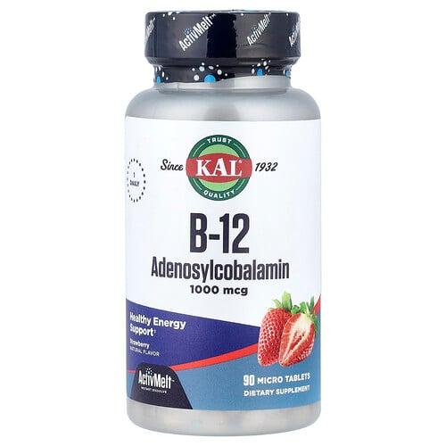 Kal B 12 Adenosylcobalamin Strawberry 1 000 Mcg 90 Micro Tablets product image