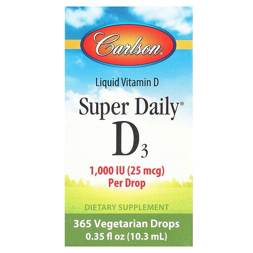 Carlson Super Daily D3 25 Mcg 1 000 Iu 0 35 Fl Oz 10 3 Ml product image