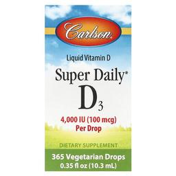 Carlson Super Daily D3 100 Mcg 4 000 Iu 0 35 Fl Oz 10 3 Ml