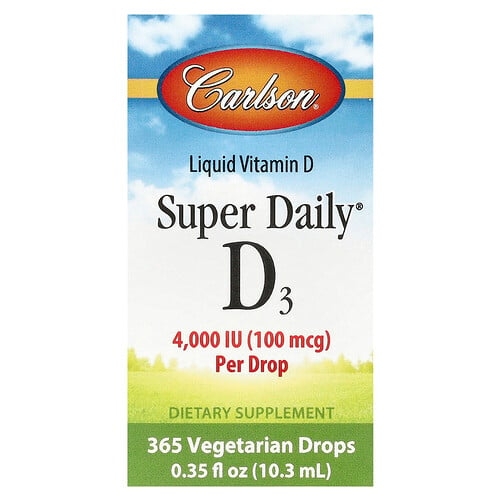 Carlson Super Daily D3 100 Mcg 4 000 Iu 0 35 Fl Oz 10 3 Ml product image