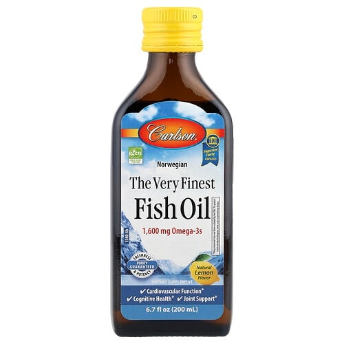 Carlson Norwegian The Very Finest Fish Oil Natural Lemon 6 7 Fl Oz 200 Ml product image