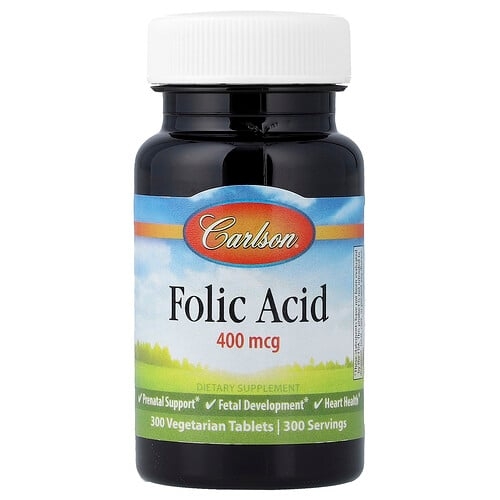 Carlson Folic Acid 400 Mcg 300 Vegetarian Tablets product image