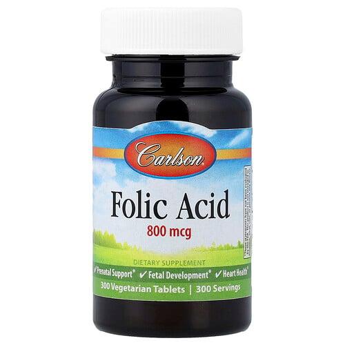 Carlson Folic Acid 800 Mcg 300 Vegetarian Tablets product image