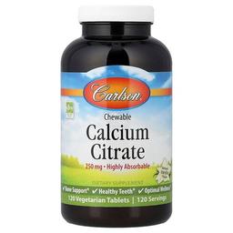 Carlson Chewable Calcium Citrate Natural Vanilla 250 Mg 120 Vegetarian Tablets