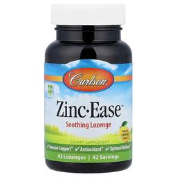 Carlson Zinc Ease Soothing Lozenge Natural Lemon 42 Lozenges