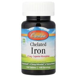 Carlson Chelated Iron 27 Mg 100 Tablets