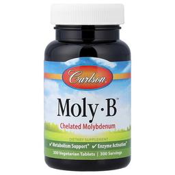 Carlson Moly B Chelated Molybdenum 300 Vegetarian Tablets 500 Mcg Per Tablet