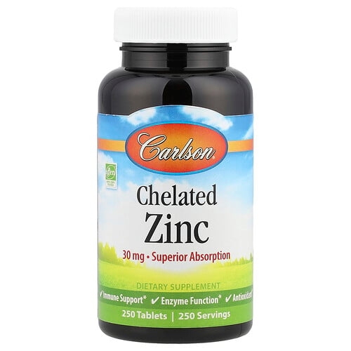 Carlson Chelated Zinc 30 Mg 250 Tablets product image