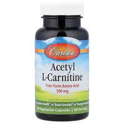Carlson Acetyl L Carnitine 500 Mg 60 Vegetarian Capsules