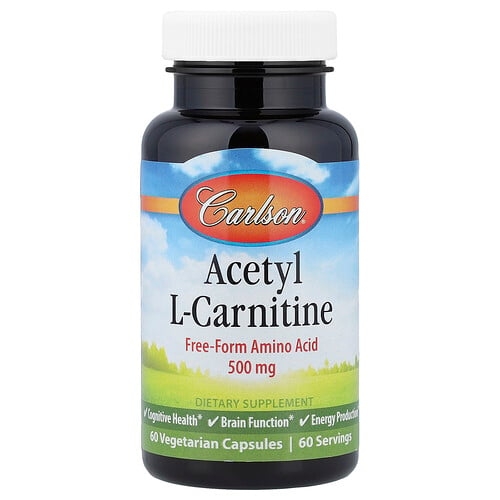 Carlson Acetyl L Carnitine 500 Mg 60 Vegetarian Capsules product image