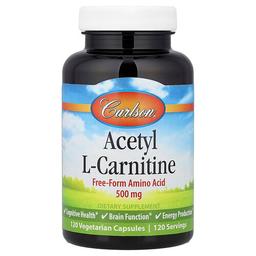 Carlson Acetyl L Carnitine 500 Mg 120 Vegetarian Capsules
