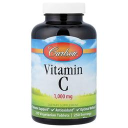 Carlson Vitamin C 1 000 Mg 250 Vegetarian Tablets