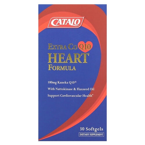 Catalo Extra Coq10 Heart Formula With Nattokinase Flaxseed Oil 30 Softgels product image