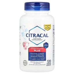 Citracal Calcium Supplement D3 Maximum Plus 120 Coated Caplets