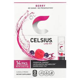 Celsius Live Fit Berry 14 On The Go Packets 0 18 Oz 5 11 G Each