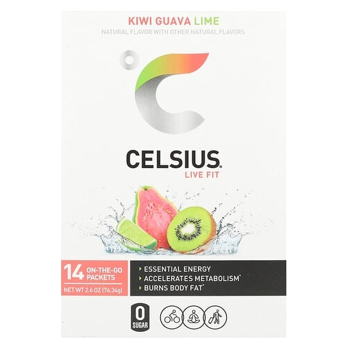 Celsius Live Fit Kiwi Guava Lime 14 On The Go Packets 0 19 Oz 5 31 G Each product image